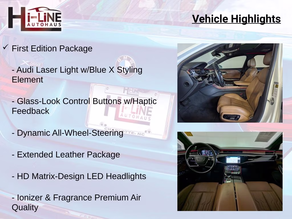 2019 Glacier White Metallic Audi A8 L 60 AWD Sedan