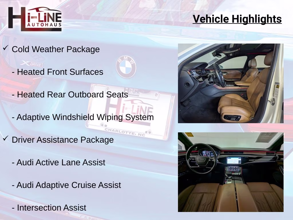 2019 Glacier White Metallic Audi A8 L 60 AWD Sedan