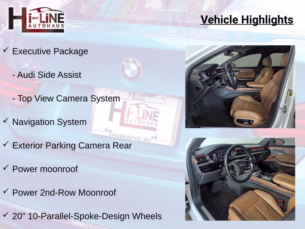 2019 Glacier White Metallic Audi A8 L 60 AWD Sedan