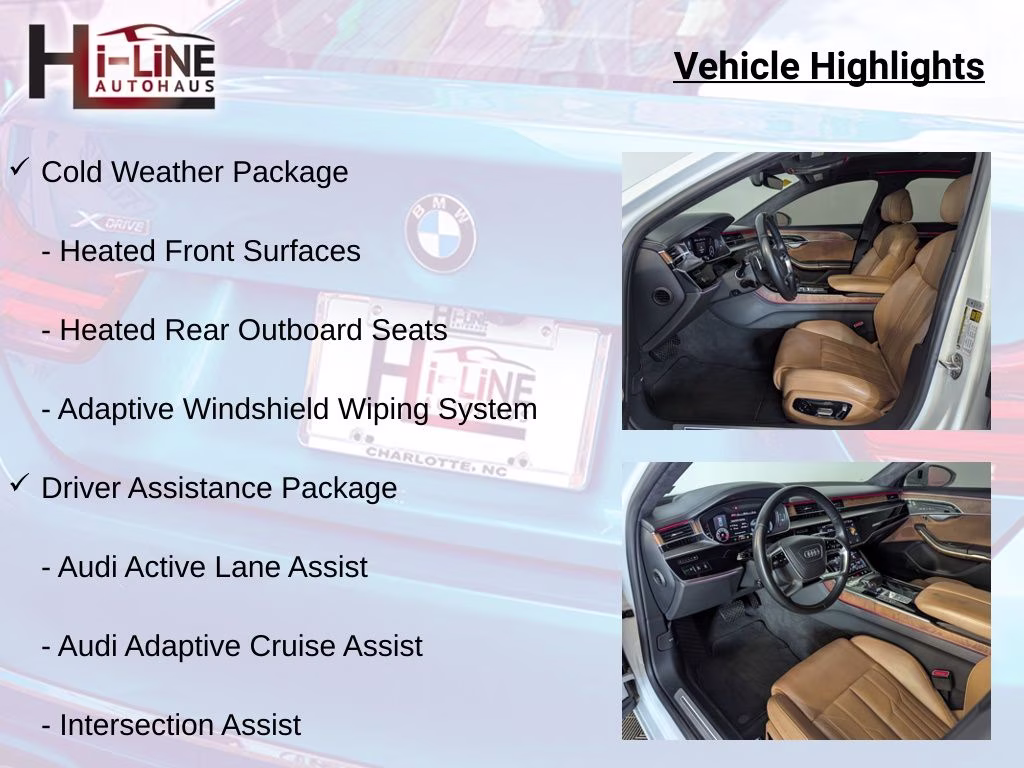 2019 Glacier White Metallic Audi A8 L 60 AWD Sedan