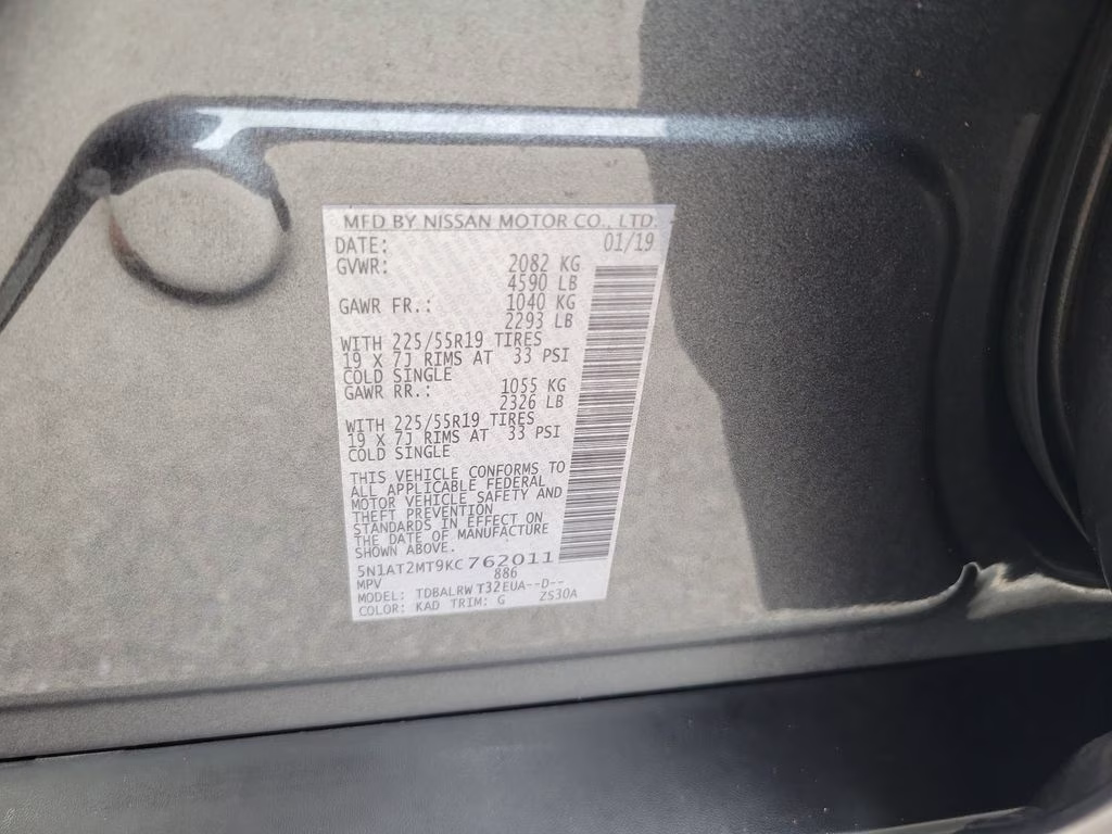 2019 Gun Metallic Nissan Rogue SL FWD SUV