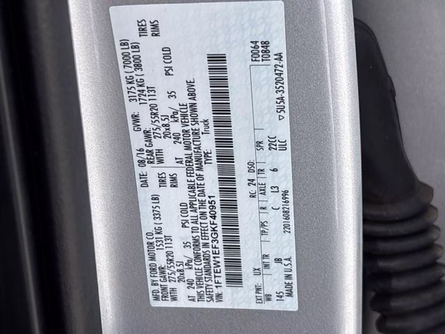 2016 Ingot Silver Ford F-150 XLT 4X4 Truck