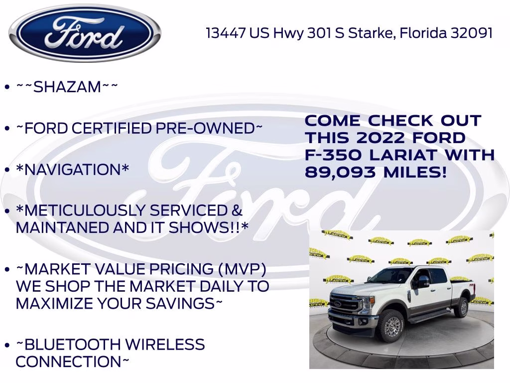 2022 Oxford White Ford Super Duty F-350 SRW Lariat 4X4 Truck