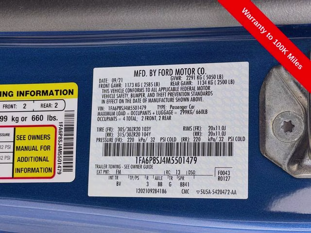 2021 Blue Metallic Ford Mustang Shelby GT500 RWD Coupe