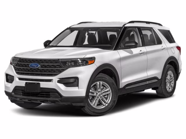 2023 Star White Metallic Tri-Coat Ford Explorer XLT RWD SUV