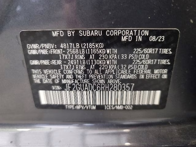 2024 Gray Metallic Subaru Crosstrek Premium AWD SUV
