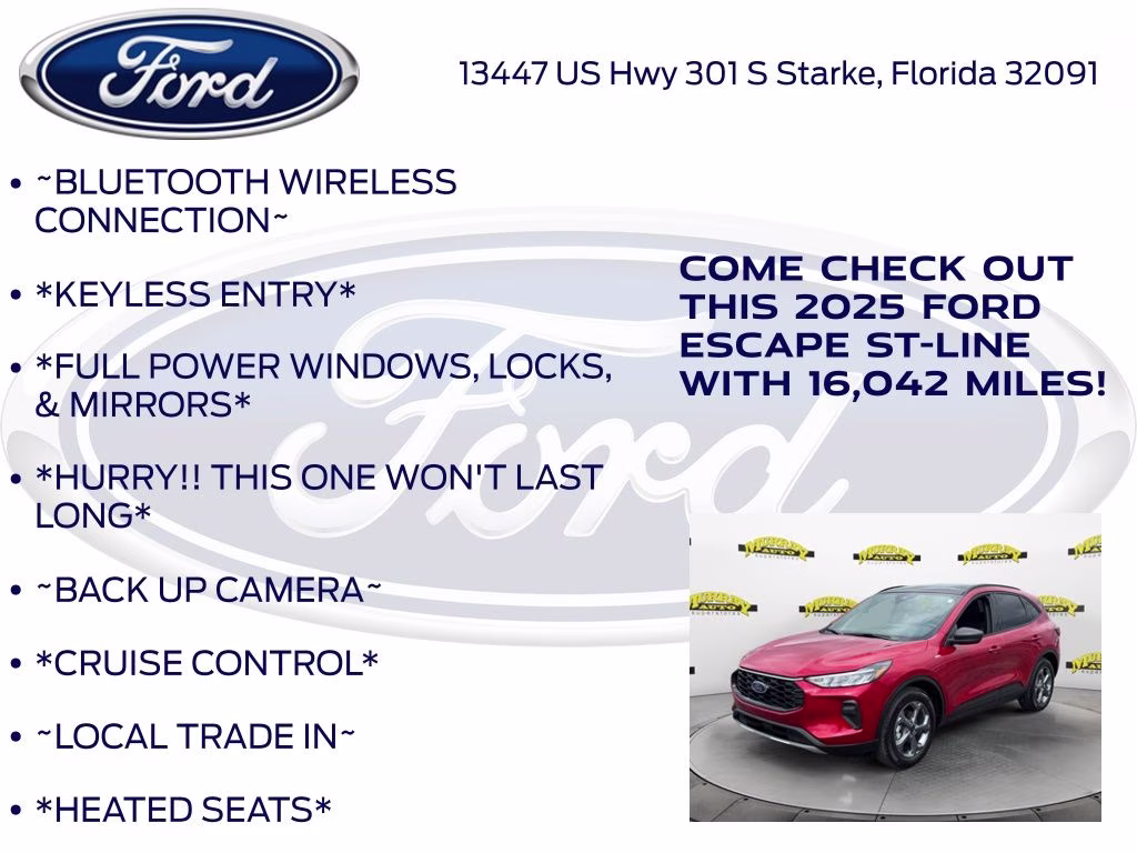 2025 Red Metallic Ford Escape ST-Line FWD SUV
