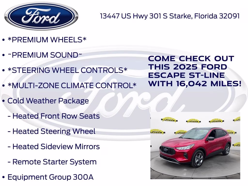 2025 Red Metallic Ford Escape ST-Line FWD SUV
