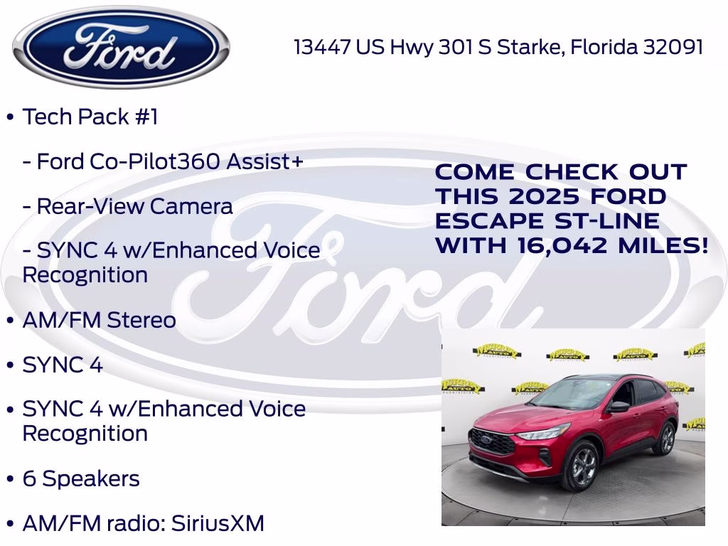 2025 Red Metallic Ford Escape ST-Line FWD SUV