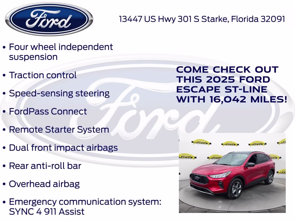 2025 Red Metallic Ford Escape ST-Line FWD SUV