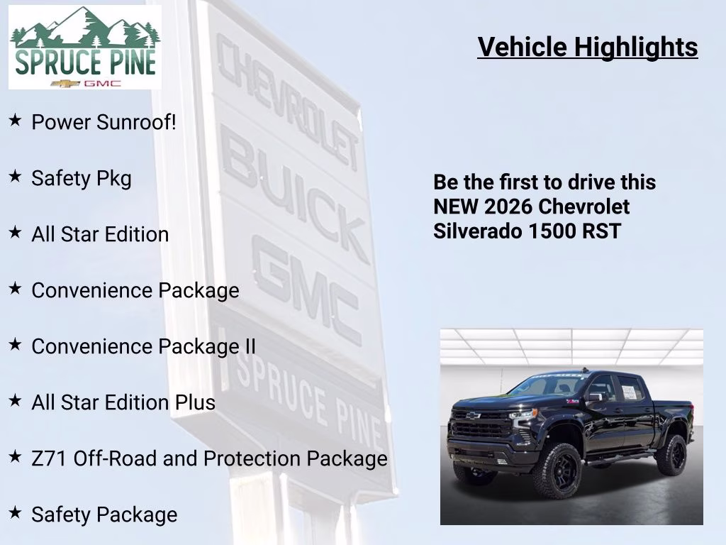 2026 Black Chevrolet Silverado 1500 RST 4X4 Truck