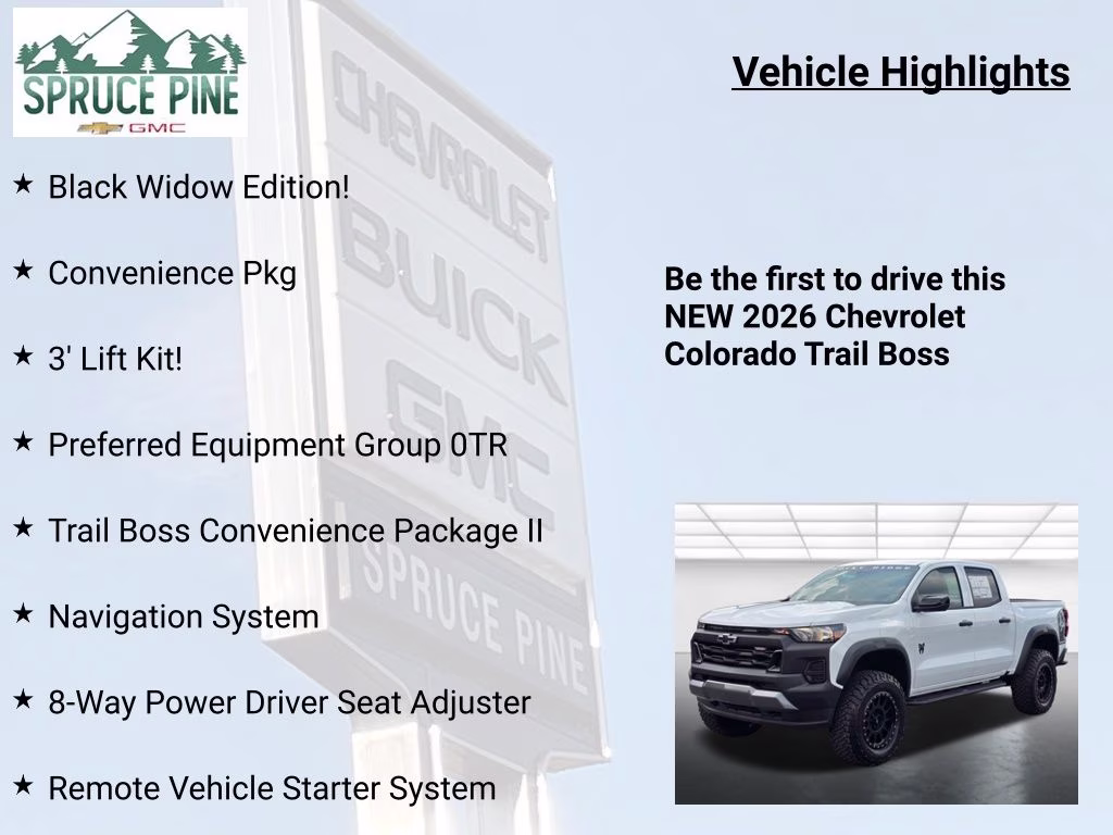 2026 Summit White Chevrolet Colorado Trail Boss 4X4 Truck
