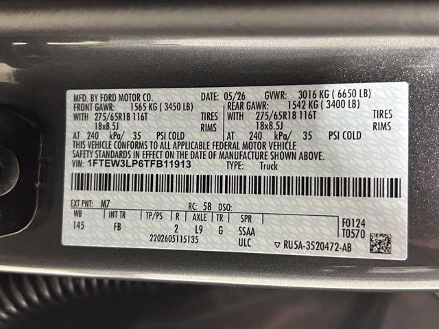 2026 Carbonized Gray Metallic Ford F-150 XLT Black Appearance 4X4 Truck
