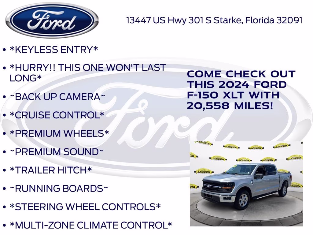 2024 Iconic Silver Metallic Ford F-150 XLT 4X4 Truck