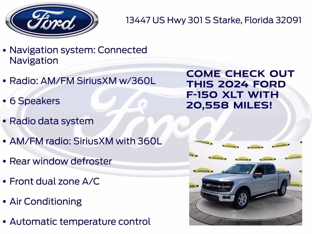 2024 Iconic Silver Metallic Ford F-150 XLT 4X4 Truck