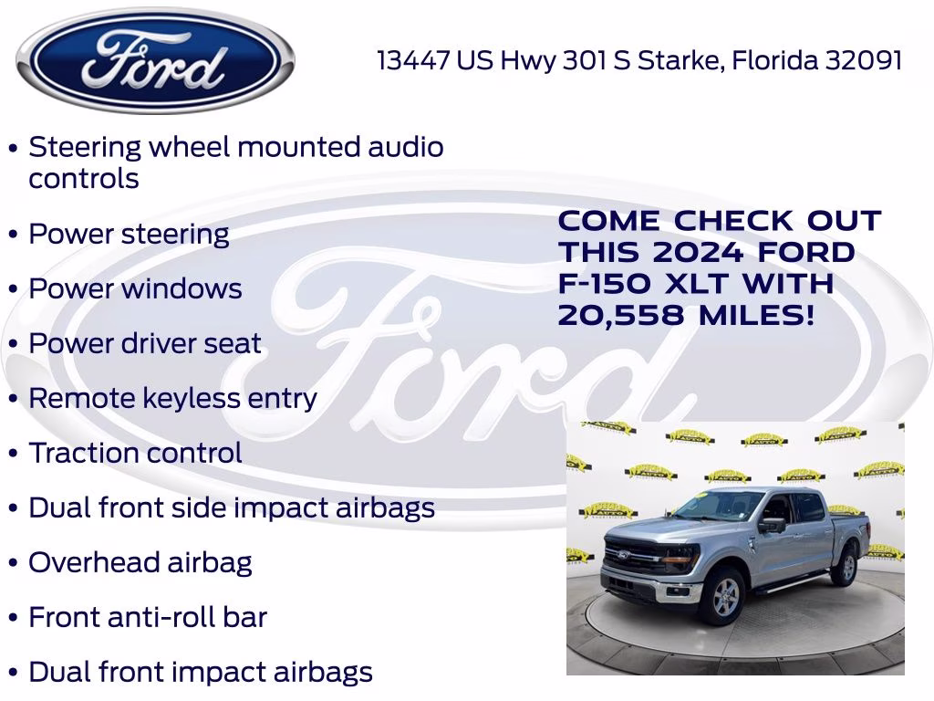 2024 Iconic Silver Metallic Ford F-150 XLT 4X4 Truck