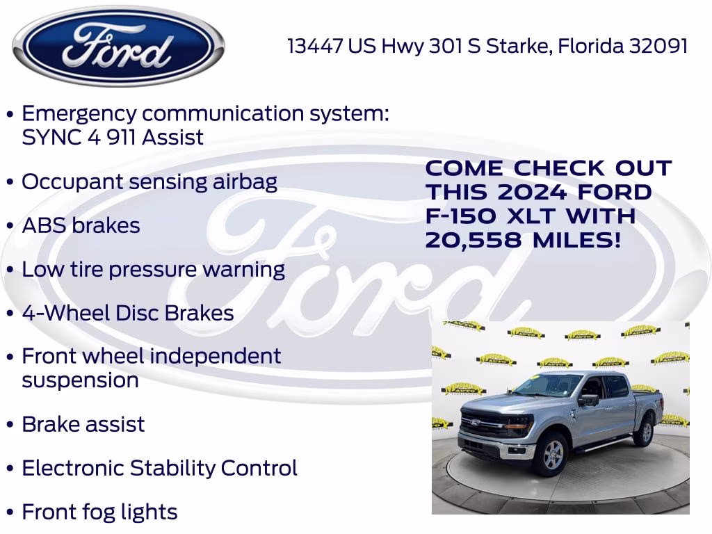 2024 Iconic Silver Metallic Ford F-150 XLT 4X4 Truck