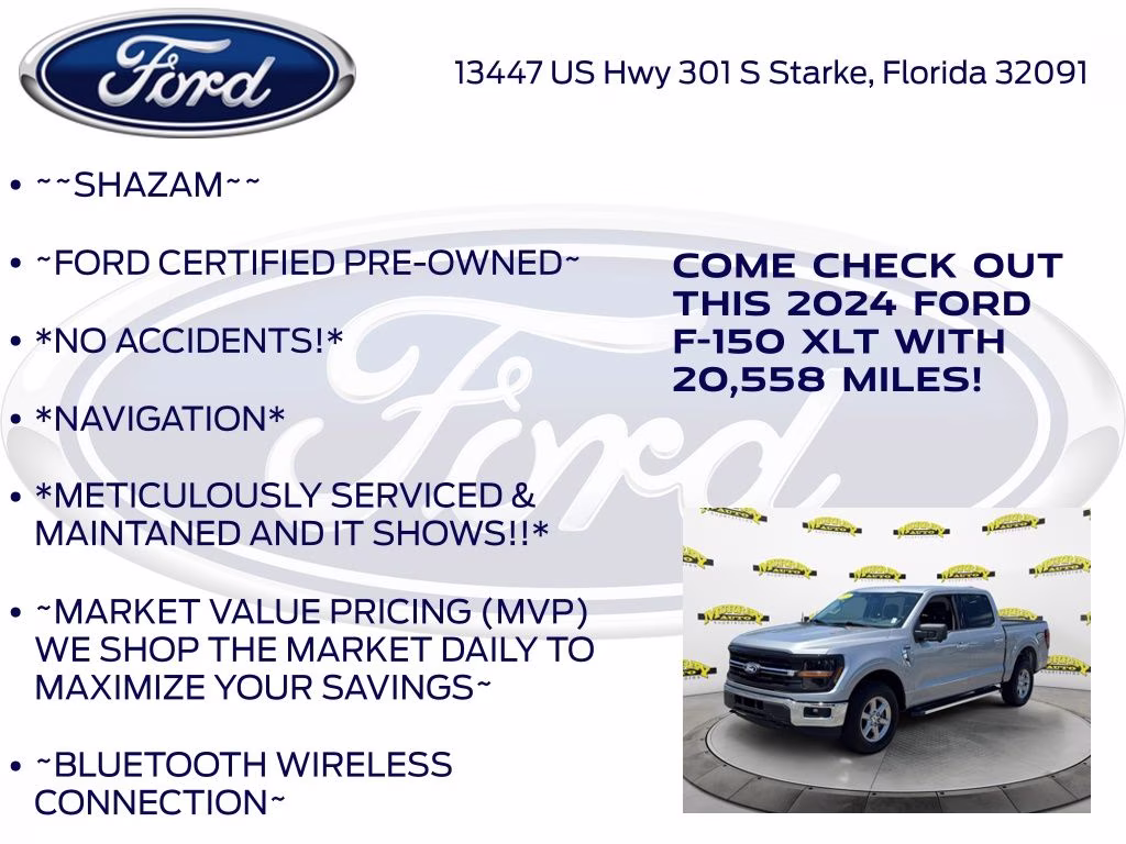 2024 Iconic Silver Metallic Ford F-150 XLT 4X4 Truck