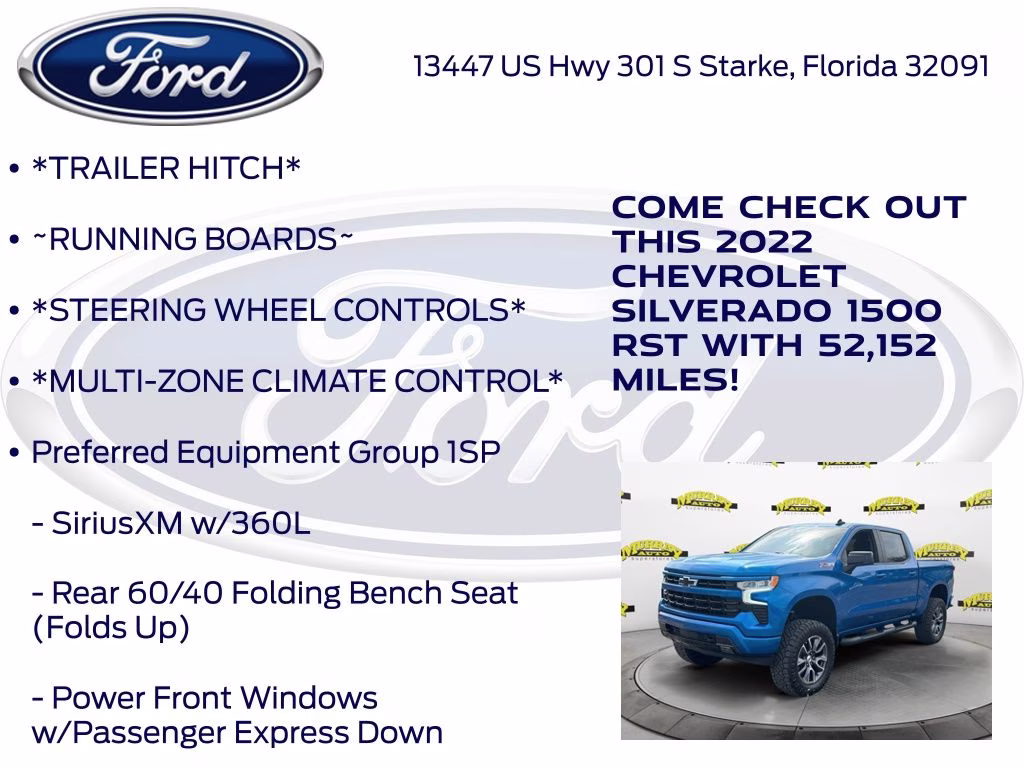2022 Glacier Blue Metallic Chevrolet Silverado 1500 RST 4X4 Truck