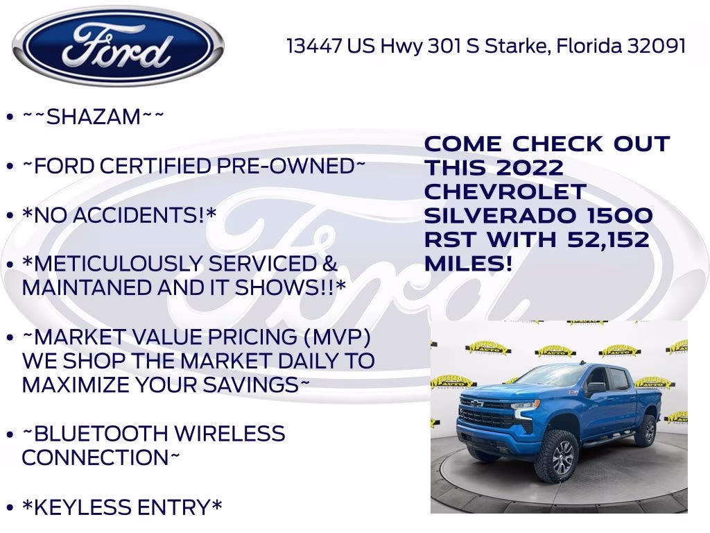 2022 Glacier Blue Metallic Chevrolet Silverado 1500 RST 4X4 Truck