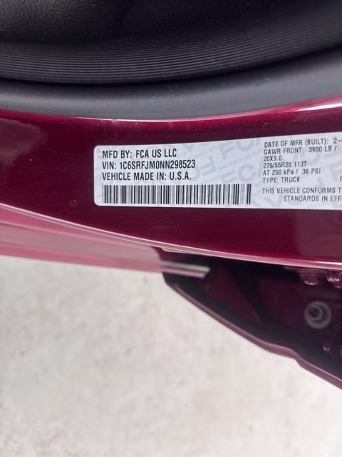 2022 Delmonico Red Pearlcoat Ram 1500 Laramie 4X4 Truck