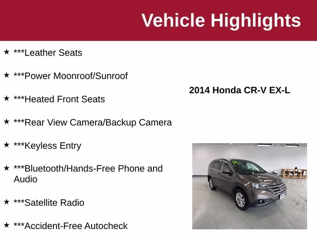 2014 Brown Honda CR-V EX-L AWD SUV