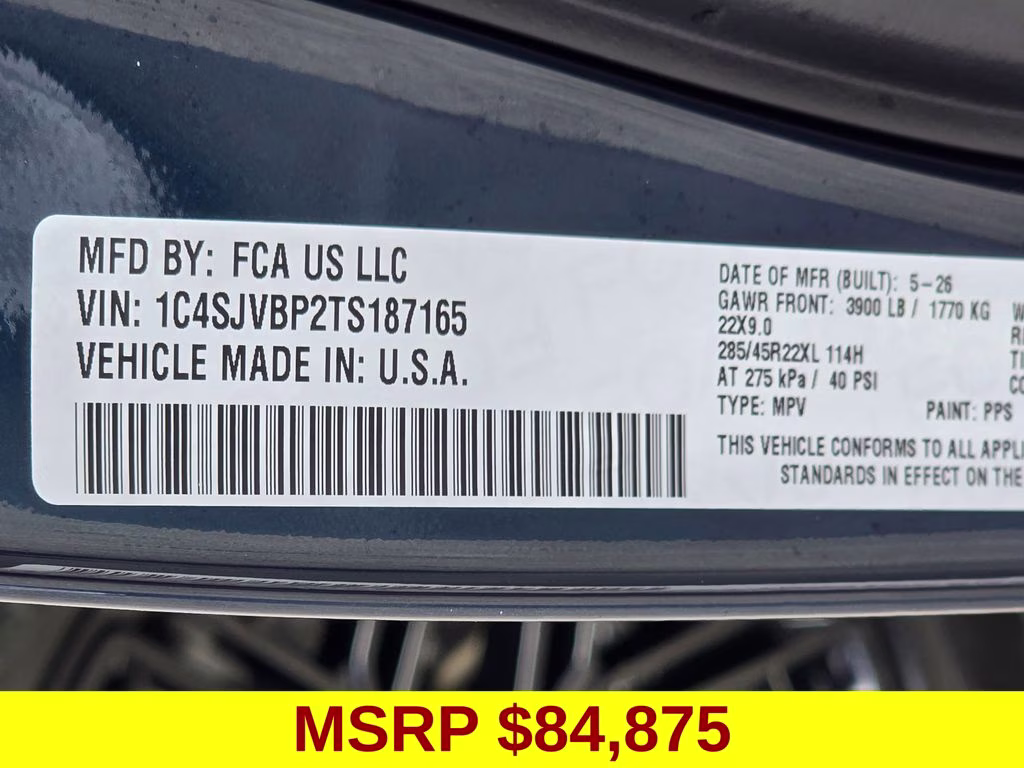 2026 Fathom Blue Pearlcoat Jeep Grand Wagoneer Limited Reserve 4X4 SUV