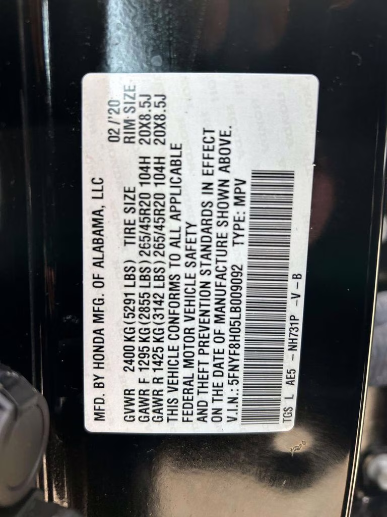 2020 Black Honda Passport Elite AWD SUV