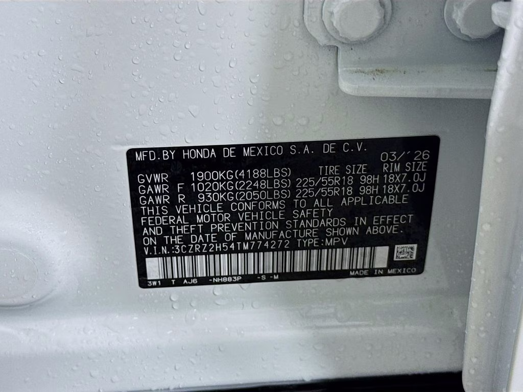 2026 Platinum White Pearl Honda HR-V Sport AWD SUV