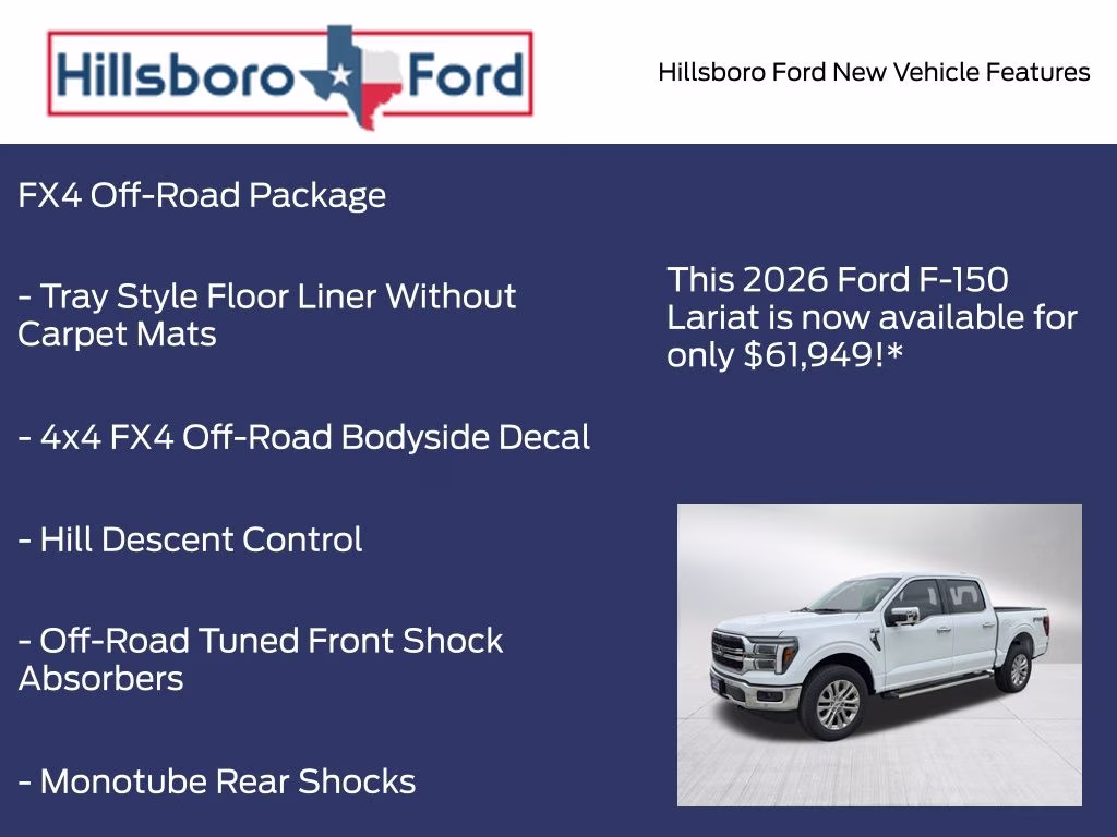2026 Oxford White Ford F-150 Lariat 4X4 Truck