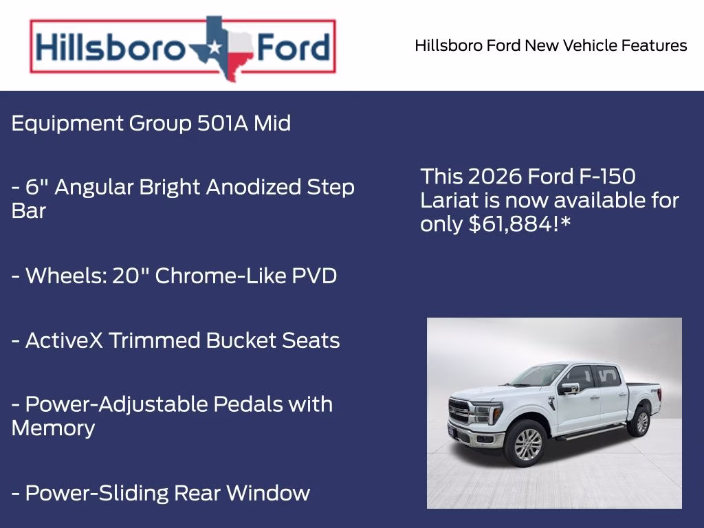 2026 Oxford White Ford F-150 Lariat 4X4 Truck