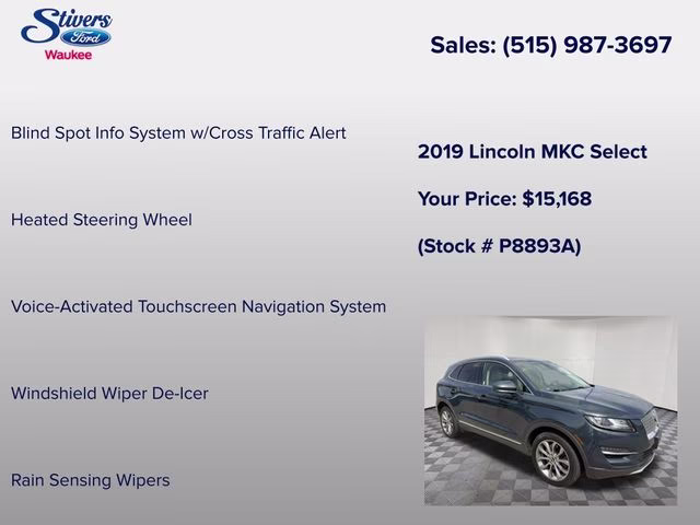 2019 Sea Green Lincoln MKC Select AWD SUV