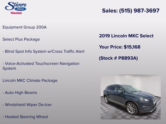 2019 Sea Green Lincoln MKC Select AWD SUV