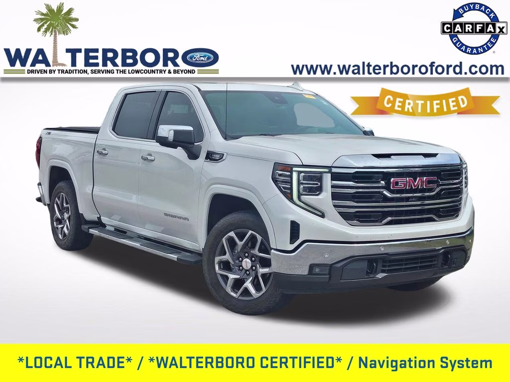 2022 White Frost Tricoat GMC Sierra 1500 SLT 4X4 Truck