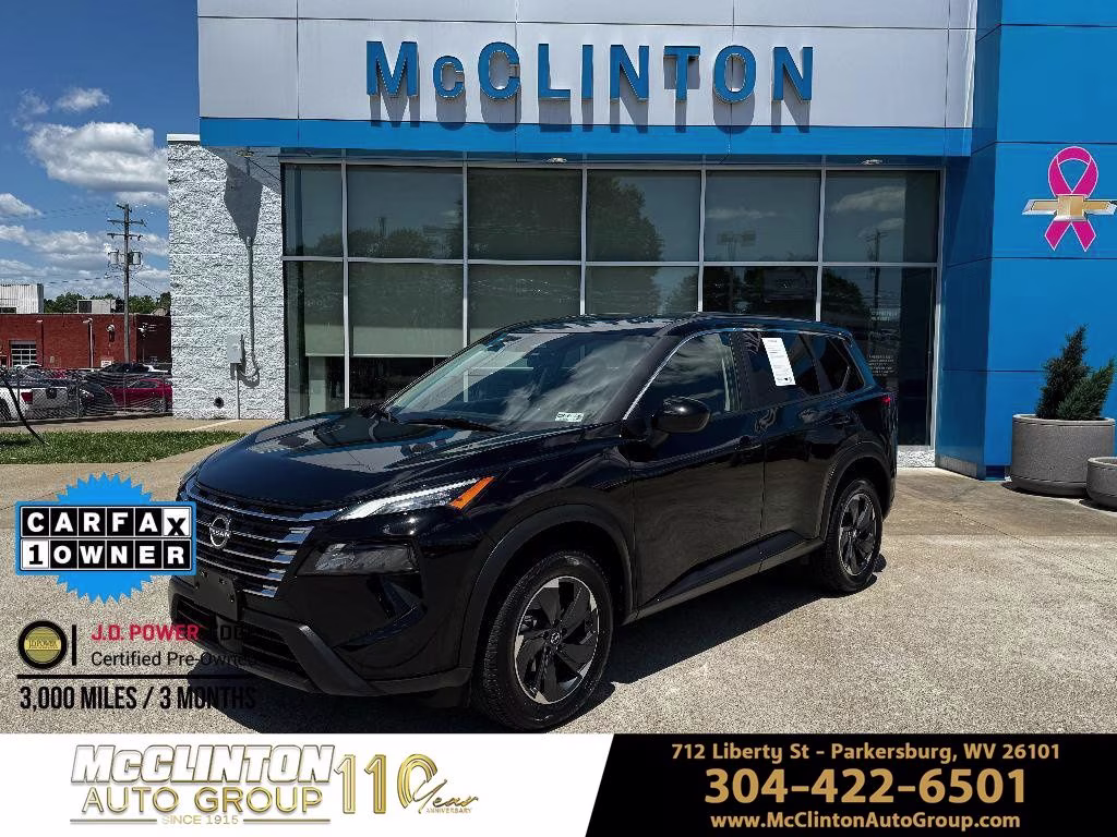 Super Black 2025 Nissan Rogue SV AWD SUV / Crossover All-Wheel Drive Continuously Variable Transmission