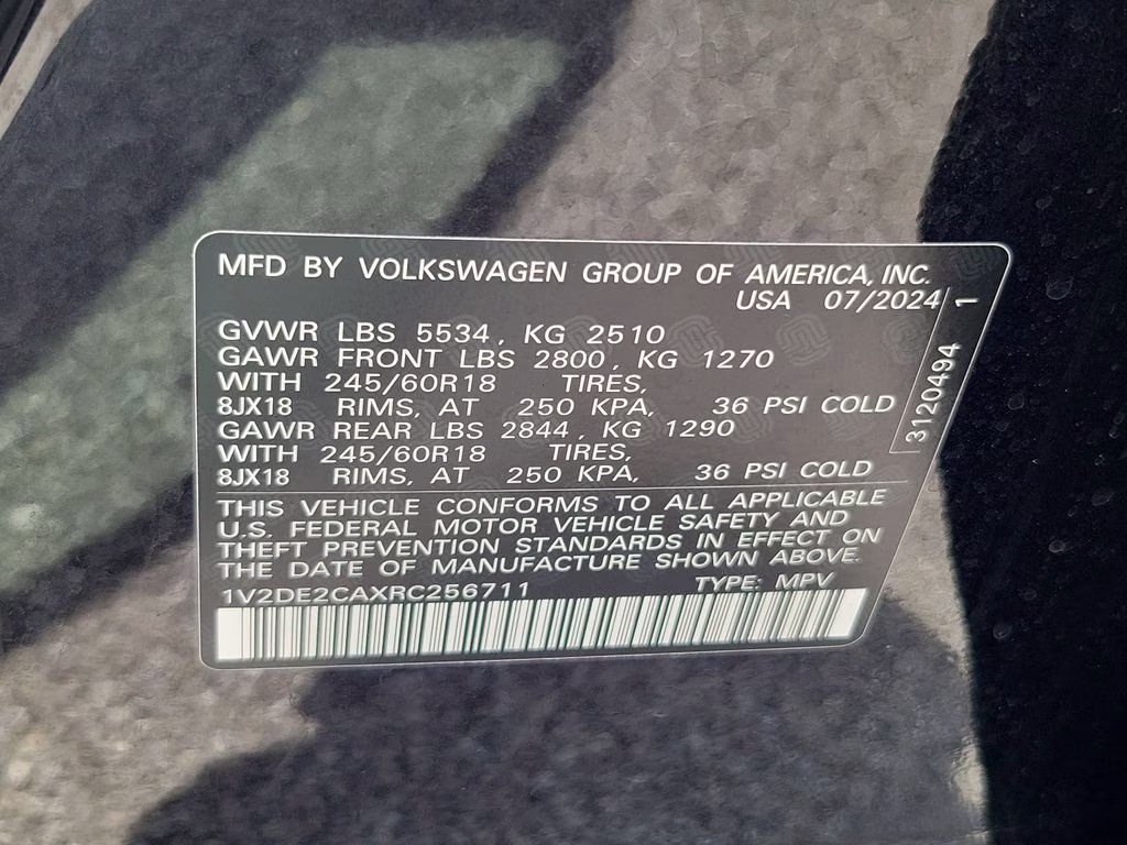 2024 Black Volkswagen Atlas Cross Sport 2.0T SE FWD SUV