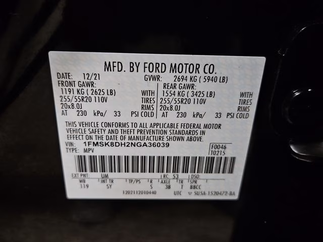 2022 Agate Black Metallic Ford Explorer XLT 4X4 SUV