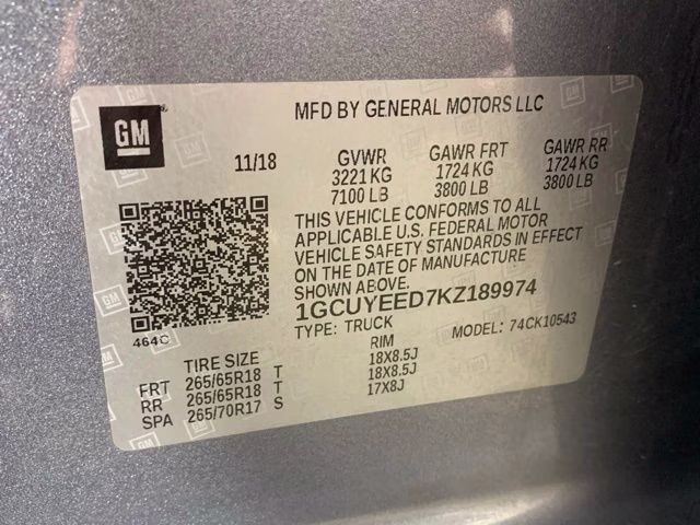 2019 Satin Steel Metallic Chevrolet Silverado 1500 RST 4X4 Truck