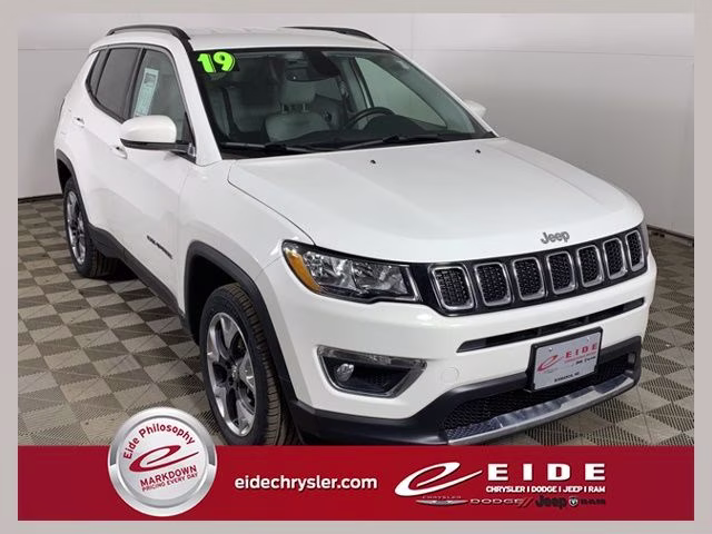 2019 White Clearcoat Jeep Compass Limited 4X4 SUV