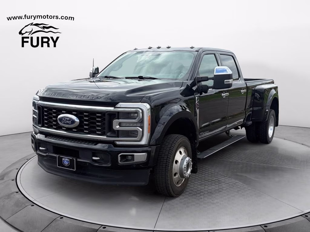 2023 Agate Black Metallic Ford Super Duty F-450 DRW Platinum w/Camper Pkg & Twin Panel Moonroof 4X4 Truck