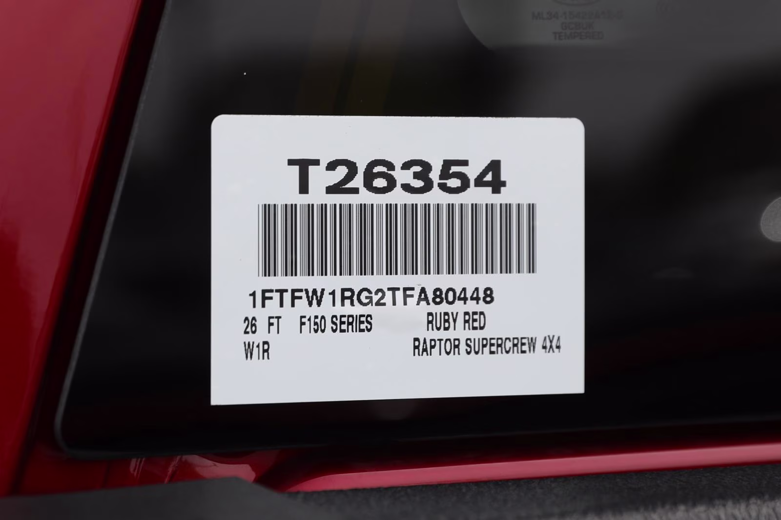 2026 Ruby Red Metallic Tinted Clearcoat Ford F-150 Raptor 4X4 Truck