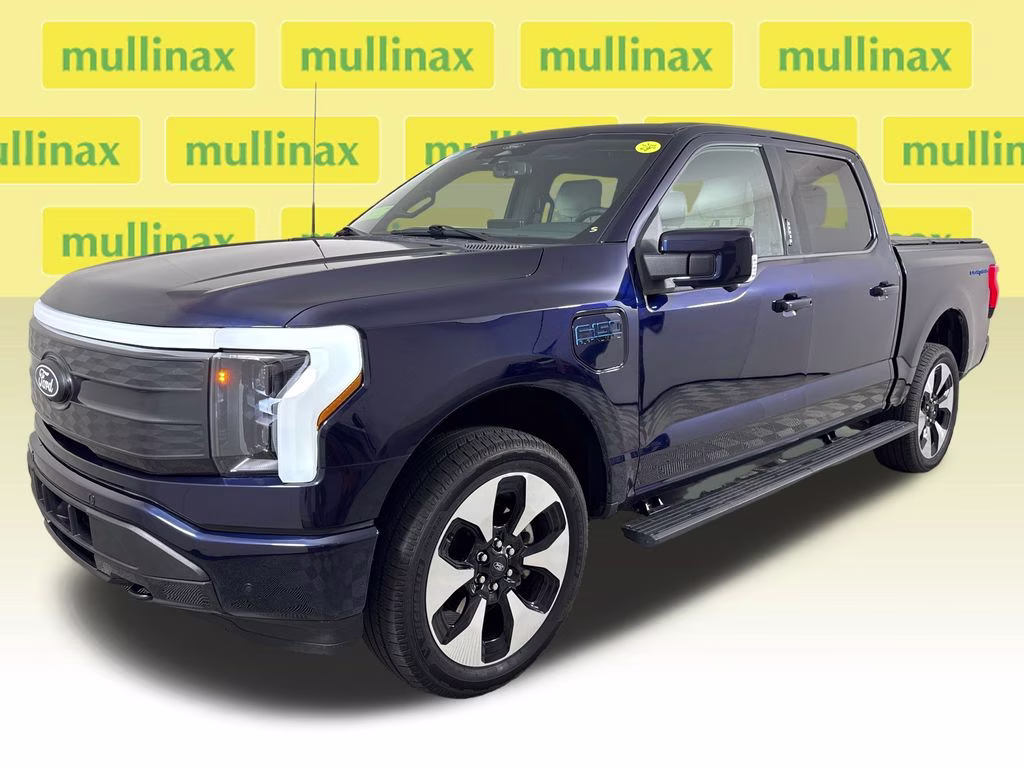2025 Antimatter Blue Metallic Ford F-150 Lightning Platinum AWD Truck