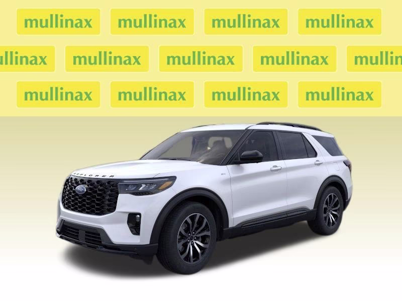2026 Star White Metallic Tri-Coat Ford Explorer ST-Line RWD SUV