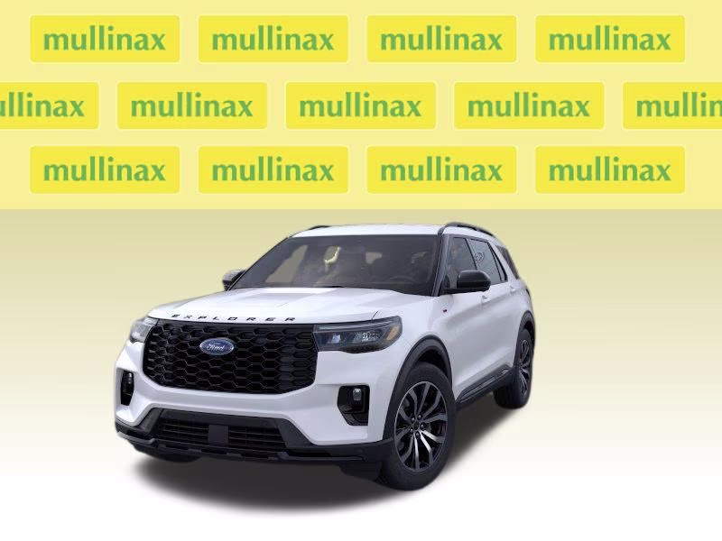 2026 Star White Metallic Tri-Coat Ford Explorer ST-Line RWD SUV