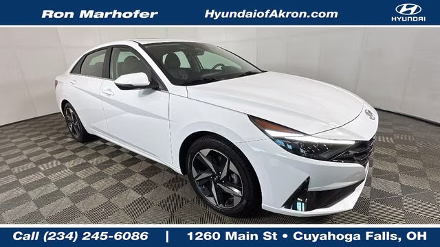 2023 Lunar White Hyundai Elantra Hybrid Limited FWD Sedan