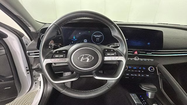 2023 Lunar White Hyundai Elantra Hybrid Limited FWD Sedan