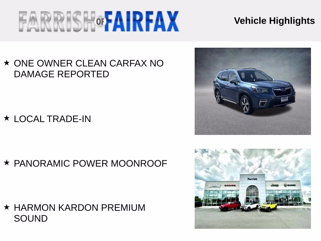 2019 Horizon Blue Pearl Subaru Forester Touring AWD SUV