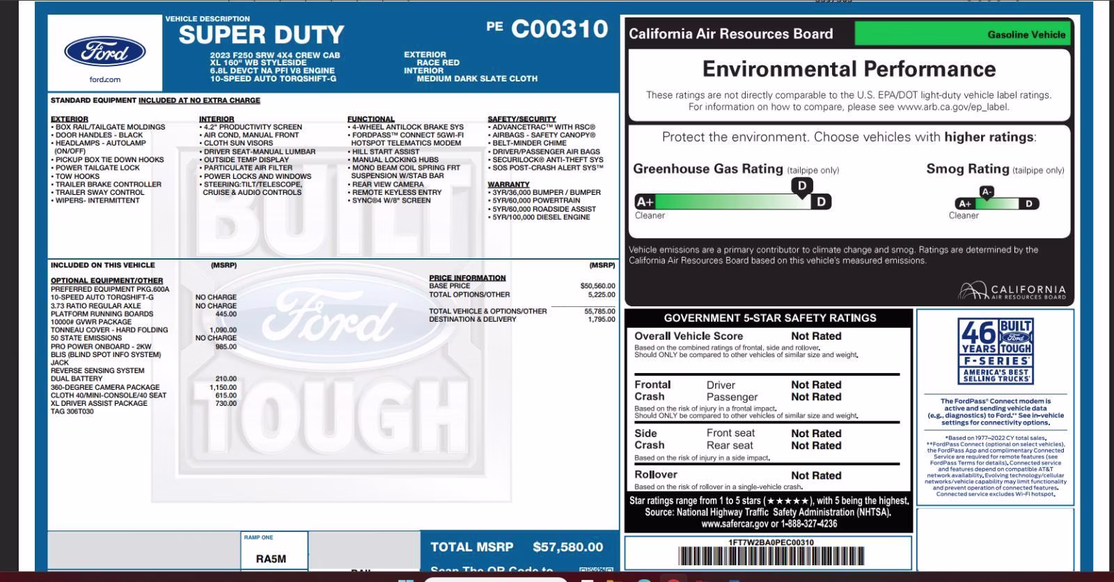 2023 Race Red Ford Super Duty F-250 SRW XL 4X4 Truck