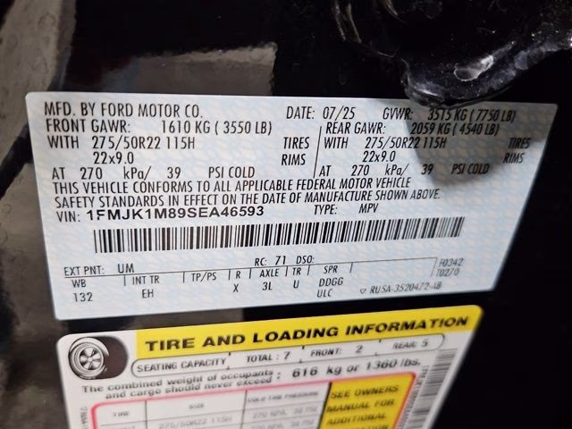2025 Agate Black Metallic Ford Expedition Max Platinum 4X4 SUV