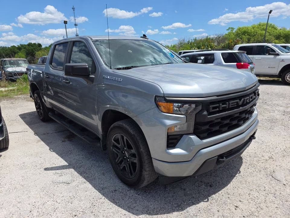 2023 Sterling Gray Metallic Chevrolet Silverado 1500 Custom 4X4 Truck